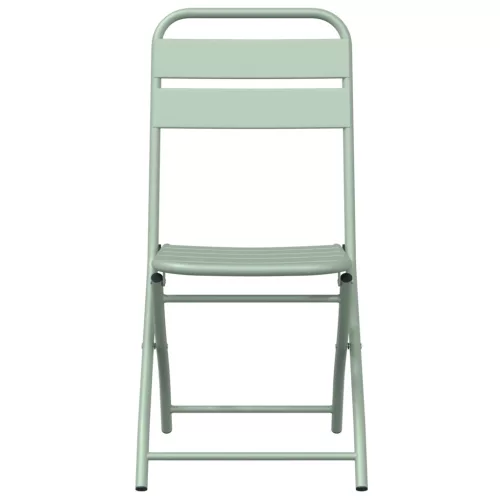  Összecsukható Kerti Székek 2 db Világos Mentás 42x52x82 cm Porszórt Acélból