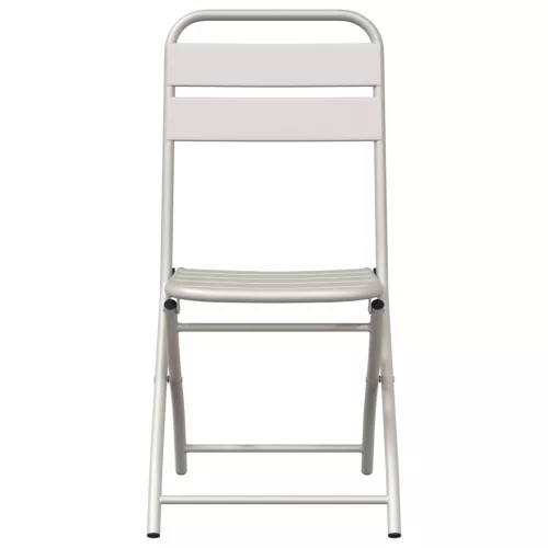  Összecsukható Kerti Székek 2 db Bézs 42x52x82 cm Porszórt Acél