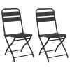  Összecsukható Kerti Székek 2 db Antracit 42x52x82 cm Porszórt Acél