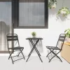  Összecsukható Kerti Székek 2 db Antracit 42x52x82 cm Porszórt Acél