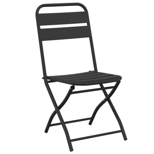  Összecsukható Kerti Székek 2 db Antracit 42x52x82 cm Porszórt Acél