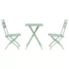  3 részes összecsukható bistró szett világos menta acélból