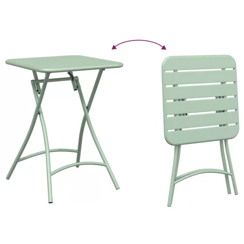  3 részes összecsukható bistró szett világos menta acélból