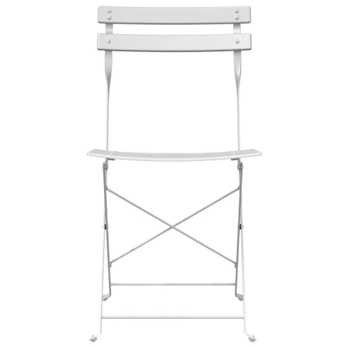  Összecsukható Kertiszék 2 db Fehér Acél