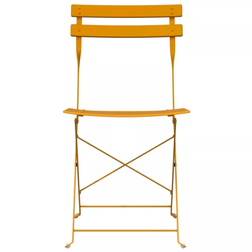  Összecsukható Kerti Székek 2 db Mustár Sárga Acél
