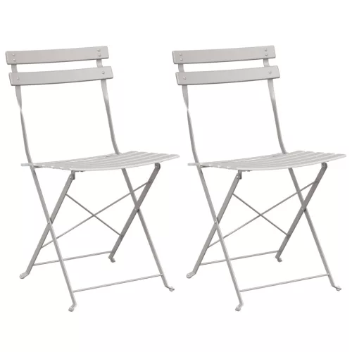  Összecsukható Kerti Székek 2 db Bézs Acél