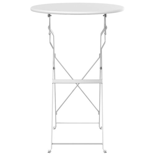 Összecsukható Bisztróasztal Fehér Ø50x71 cm Porbevonatos Acél