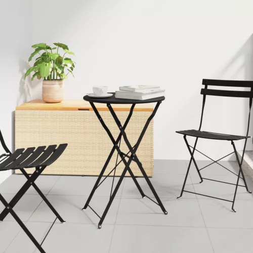  Összecsukható Bisztróasztal Antracit Ø50x71 cm Porszórt Acél