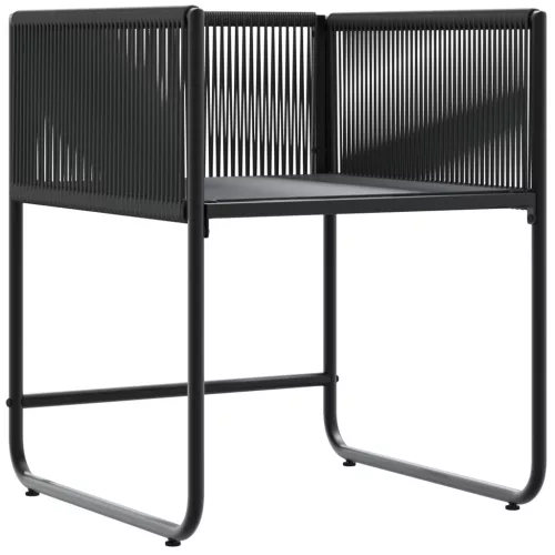  Kerti Székek Párnákkal 4 db Fekete Polirattan