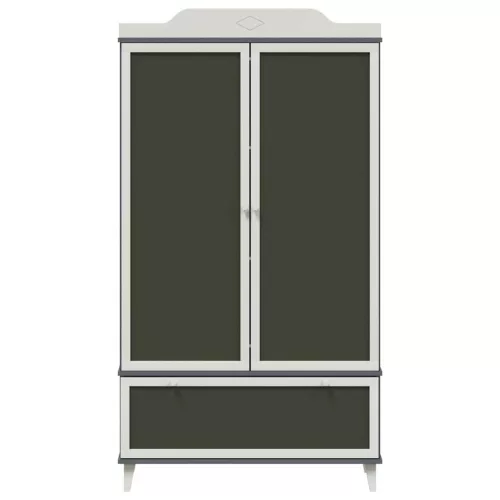  Krétával Írt Dresser fiókkal polcokkal Szürke és fehér Faanyag