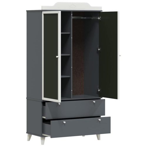  Krétával Írt Dresser fiókkal polcokkal Szürke és fehér Faanyag