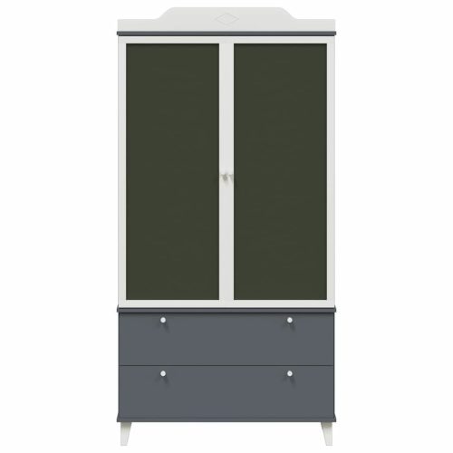  Krétával Írt Dresser fiókkal polcokkal Szürke és fehér Faanyag