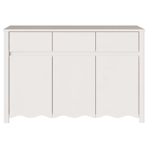  Oldalszekrény DRAMMEN" Fehér 114x43x75,5 cm Tömbfa Fenyő"