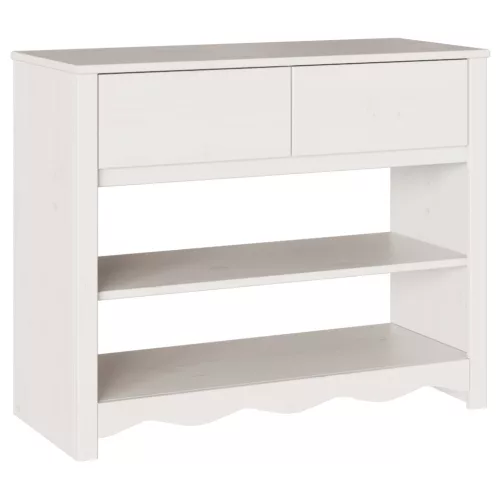  Konzolasztal DRAMMEN" Fehér 89,5x37x73 cm Szilárd Fenyőfa"