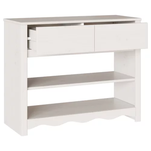  Konzolasztal DRAMMEN" Fehér 89,5x37x73 cm Szilárd Fenyőfa"