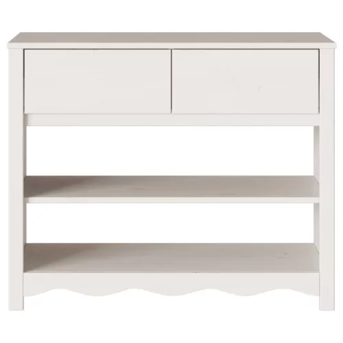  Konzolasztal DRAMMEN" Fehér 89,5x37x73 cm Szilárd Fenyőfa"