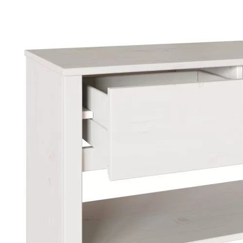  Konzolasztal DRAMMEN" Fehér 89,5x37x73 cm Szilárd Fenyőfa"