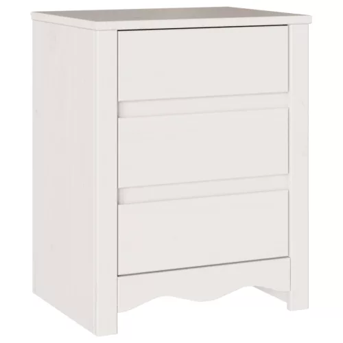  Éjjeli Asztal DRAMMEN" Fehér 45x35x56 cm Tömbfa Fenyő"