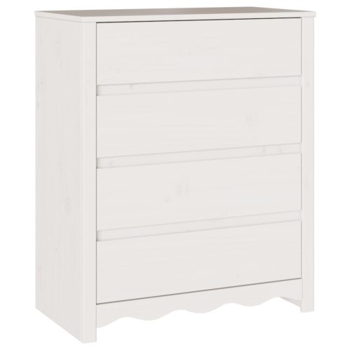  Fiókos szekrény DRAMMEN" Fehér 76,5x40x91 cm Tömbfa Fenyő"