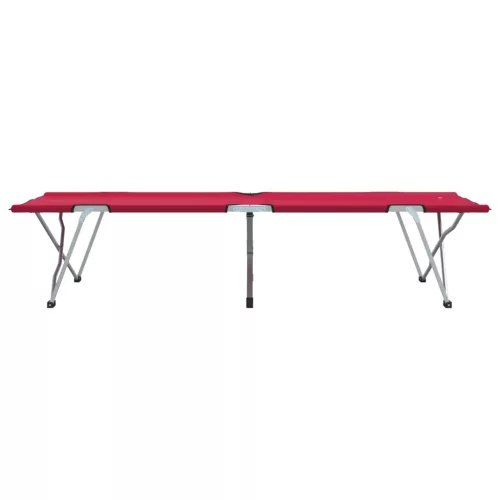  Összecsukható Kempingágy Piros Fém és Szövet Normál Összecsukható