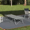  Összecsukható Kempingágy Szürke Alumínium Nagy Összecsukható