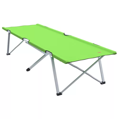  Összecsukható Kemping Ágy Sötétzöld Fém, Poliészter Egyszemélyes
