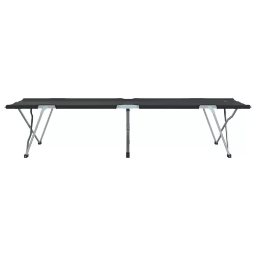  Összecsukható kempingágyak 2 db táskával Fekete 600D Oxford szövet