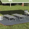  Összecsukható Kempingágyak 2 db Hordtáskával Szürke 600D Oxford Vászon