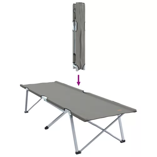  Összecsukható Kempingágyak 2 db Hordtáskával Szürke 600D Oxford Vászon
