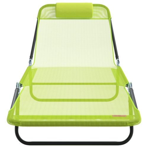  Összecsukható napozóágy fejtámlával zöld Textilene
