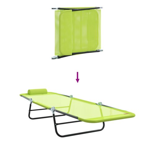  Összecsukható napozóágy fejtámlával zöld Textilene