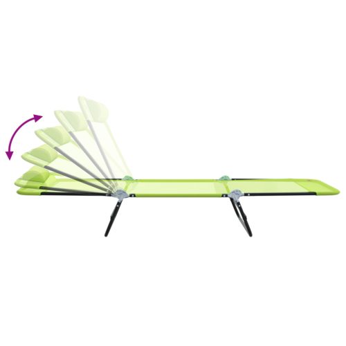  Összecsukható napozóágy fejtámlával zöld Textilene