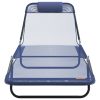  Összecsukható Napozóágyak 2 db Kispárnával Tengerészkék Textilén