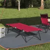  Összecsukható Napozóágy Hordozótáskával Piros 600D Oxford Szövet