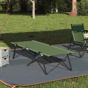    Összecsukható napozóágy hordozó táskával katona zöld 600D Oxford anyagból