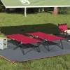  Összecsukható napozóágyak hordozótáskával 2 db Piros 600D Oxford anyagból