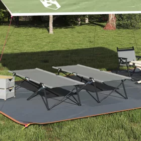    Összecsukható napágyak hordtáskával 2 db Szürke 600D Oxford szövet