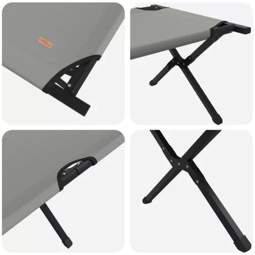  Összecsukható napágyak 2 db táskával Szürke 600D Oxford anyag