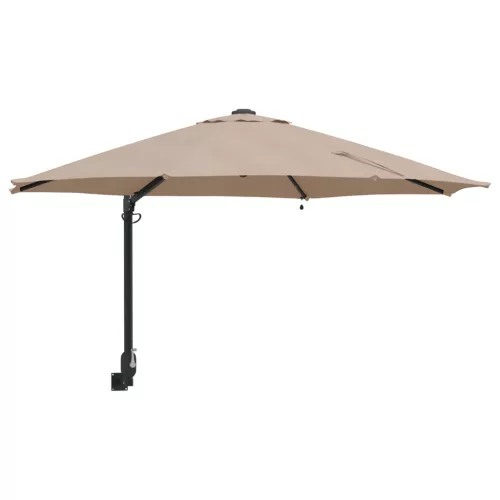  Falra szerelhető kerti napernyő LED-del Topszínű 248 cm