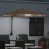  Falra szerelhető kerti napernyő LED-del Topszínű 248 cm