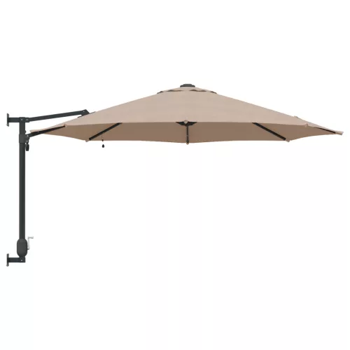  Falra szerelhető kerti napernyő LED-del Topszínű 248 cm
