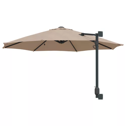  Falra szerelhető kerti napernyő LED-del Topszínű 248 cm
