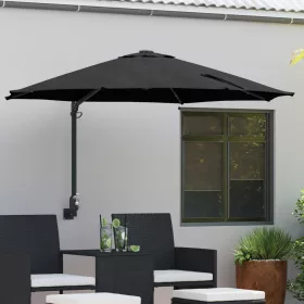  Fali rögzítésű kertiparaván LED-del Fekete 248 cm
