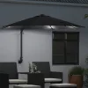  Fali rögzítésű kertiparaván LED-del Fekete 248 cm