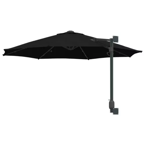  Fali rögzítésű kertiparaván LED-del Fekete 248 cm