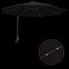  Fali rögzítésű kertiparaván LED-del Fekete 248 cm