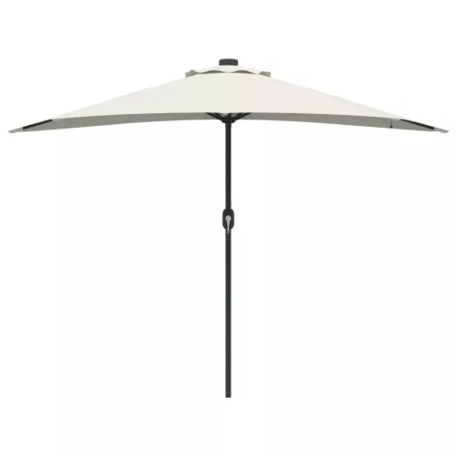  Fél Kerti Napernyő Alumínium Polccal, Homok Színben, 294 cm