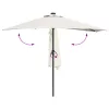  Fél Kerti Napernyő Alumínium Polccal, Homok Színben, 294 cm
