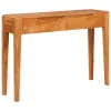  Konzolasztal fiókkal Barna 110 x 30 x 80 cm tömör akácfa