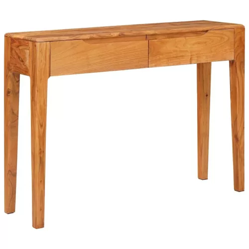 Konzolasztal fiókkal Barna 110 x 30 x 80 cm tömör akácfa